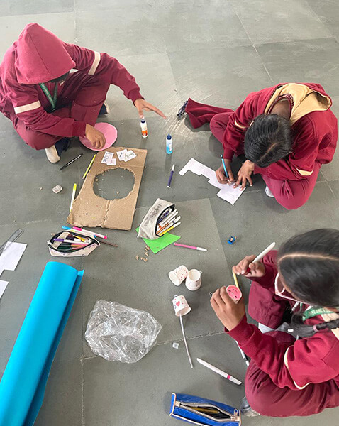 Inter House Competition -  Newspaper handicrafts