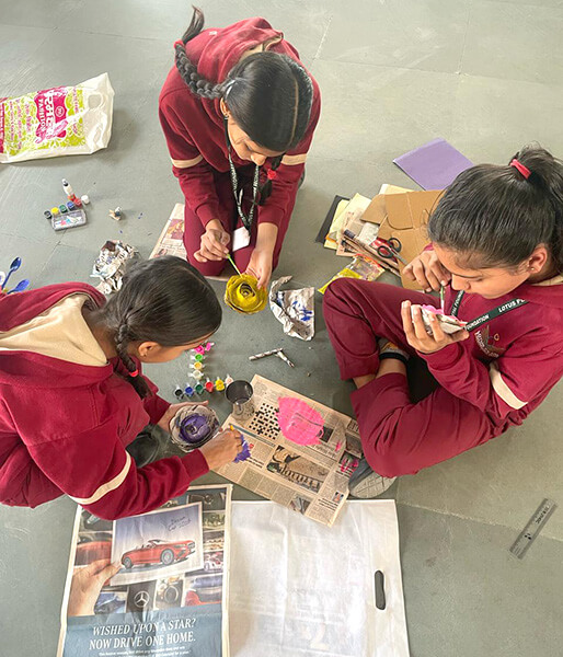 Inter House Competition -  Newspaper handicrafts